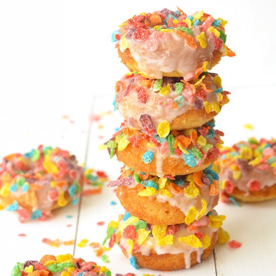 Fruity Pebble Cereal Milk Donuts