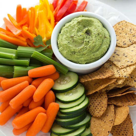 Avocado Cilantro White Bean Dip