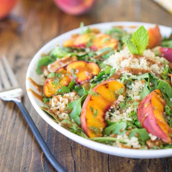 Peachy Quinoa and Arugula Salad