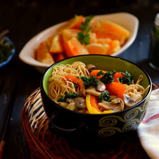 Mushroom Noodles with Chimichurri