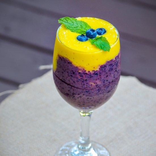 Mango Blueberry Two Color Mocktail