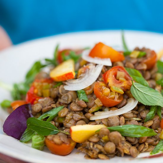 Lentil and Nectarine Salad