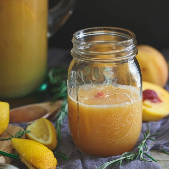 Roasted Peach Rosemary Lemonade