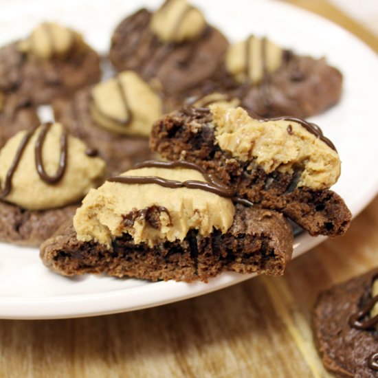 Peanut Butter Swirl Brownie Cookies