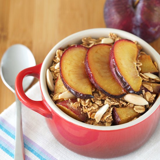 Spiced Plum Baked Oatmeal