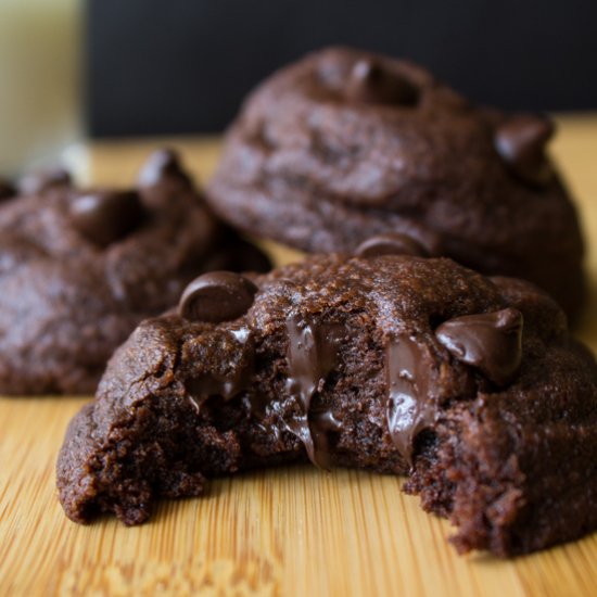 Soft Batch Double Chocolate Cookies