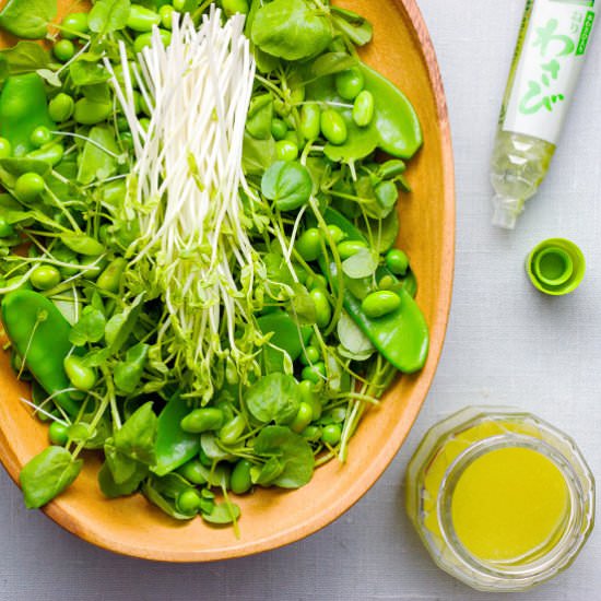 Edamame and three-pea salad