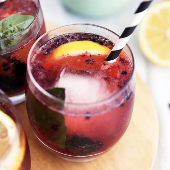 Blackberry Basil Bourbon Smash