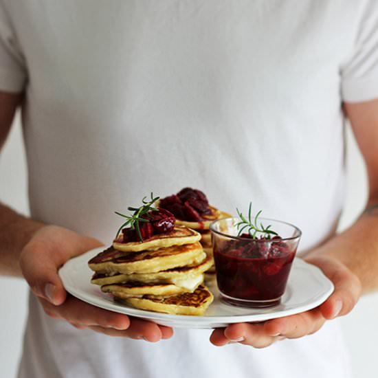 Cheese Pancakes with Cherry Chutney