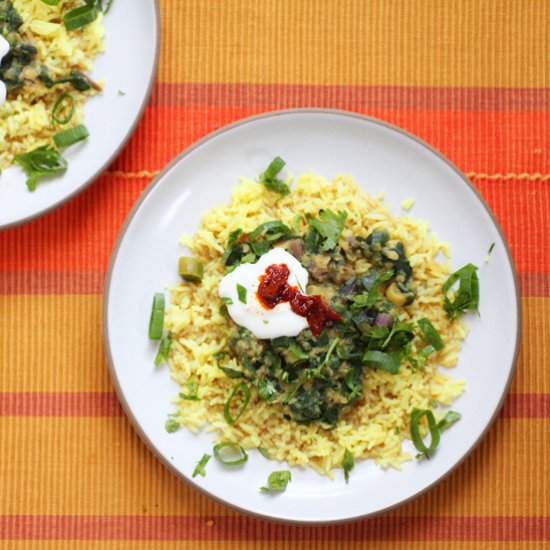 Indian Red Lentils w/ Rainbow Chard