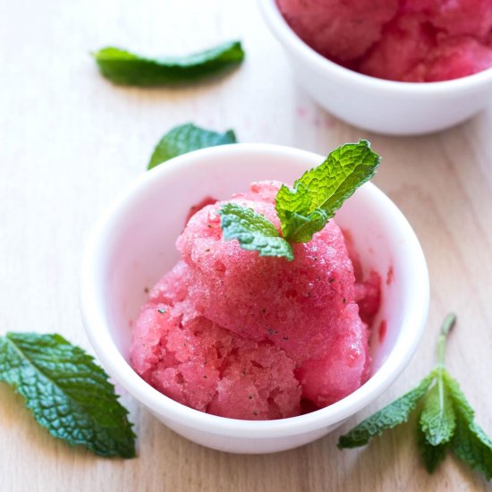 Watermelon Sorbet with Mint