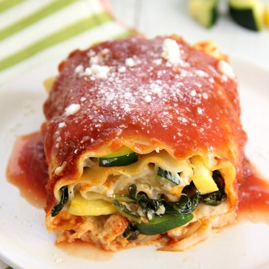 Creamy Vegetable Lasagna Rolls