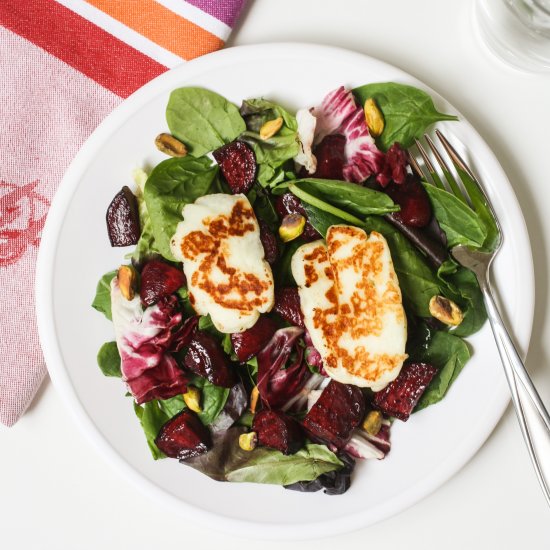 Beet and Halloumi Salad