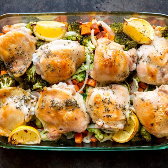 Roasted Chicken Thigh Dinner