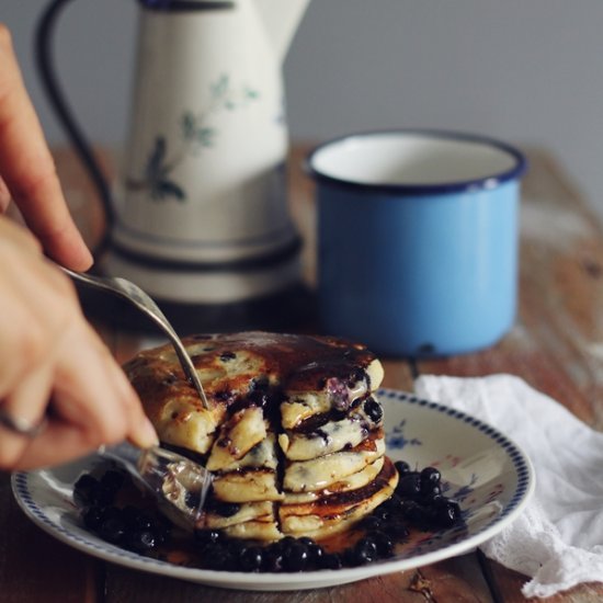 Ricotta Pancakes with Blueberries