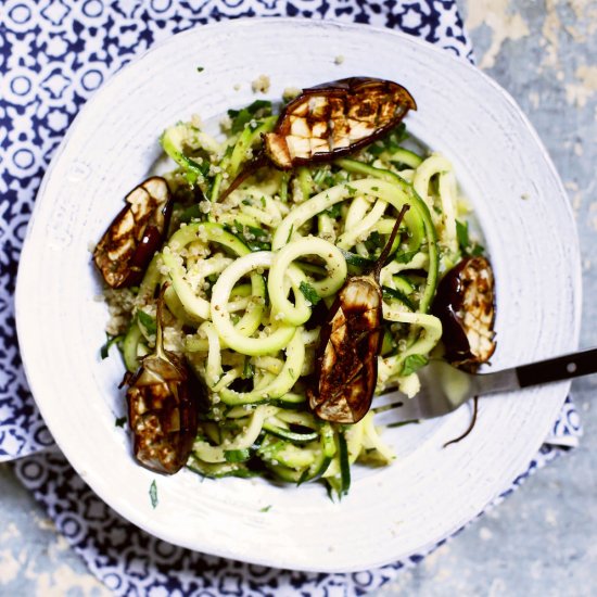 Courgetti with Quinoa & Eggplant