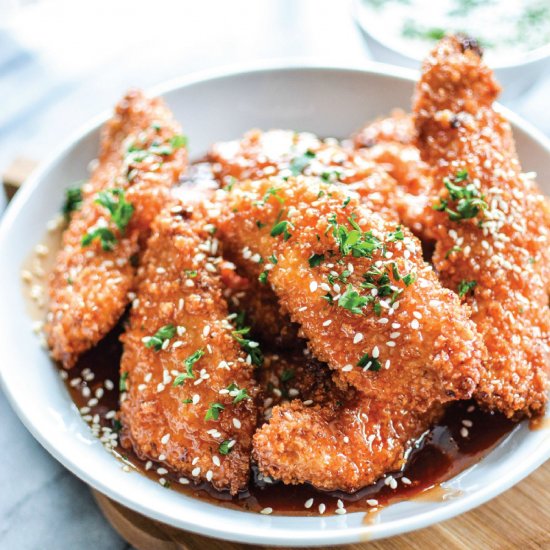 Sweet and Sticky Chicken Strips