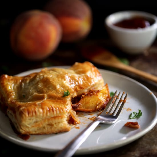 BBQ Bacon Peach Chicken Turnovers