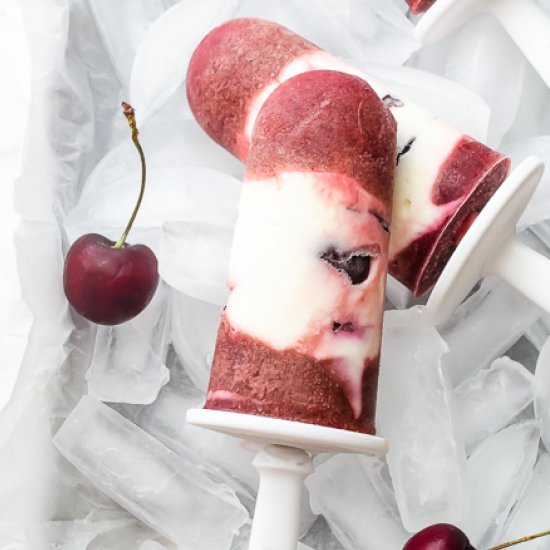 Cherry Cheesecake Greek Yogurt Pops