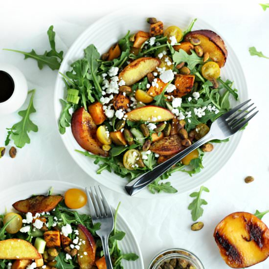 Grilled Peach and Sweet Potato Salad