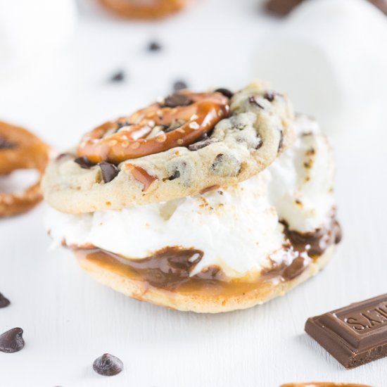 Salted Caramel Pretzel S’mores