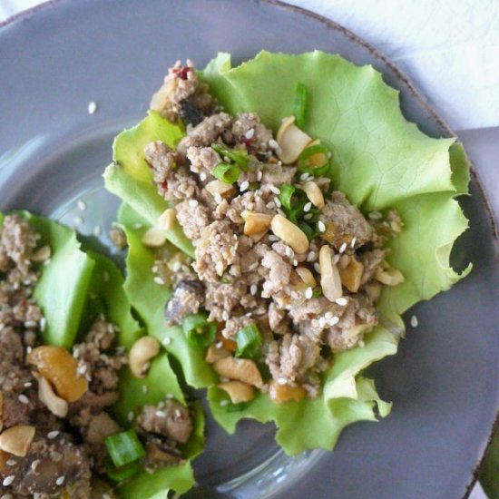 Paleo Asian Turkey Lettuce Wraps