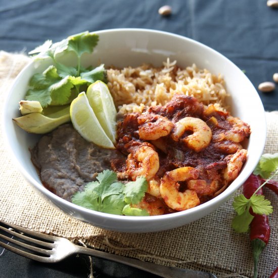 Shrimp Diablo Mexican Rice Bowl