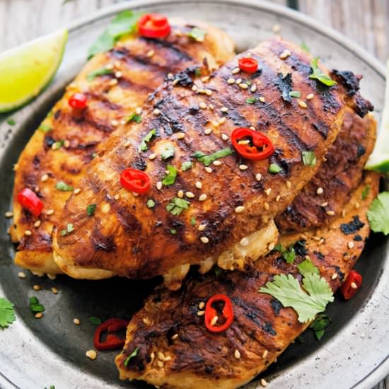 Grilled Soy-Lime Chicken Breasts