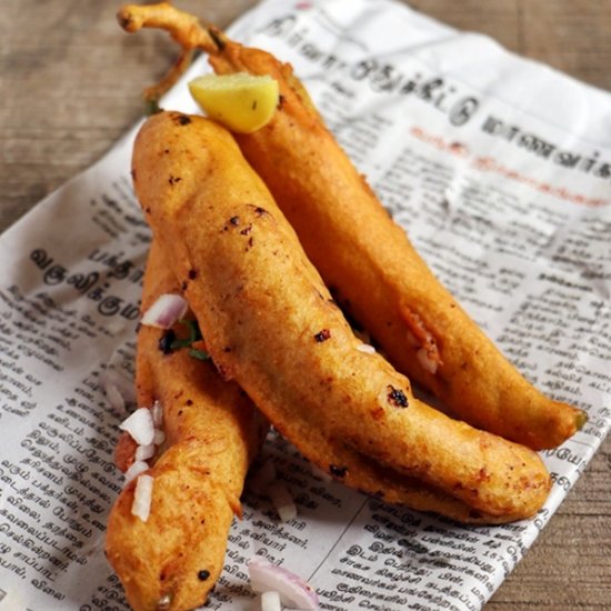 Mirchi Bajji- Banana Chili Fritters