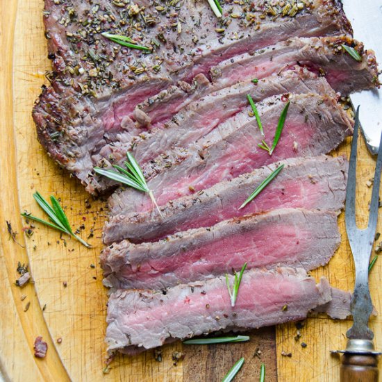 Herb Crusted Grilled Flank Steak