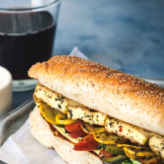 Grilled Paneer Veggies Sandwich