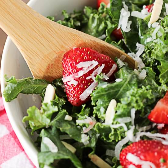 Strawberry Coconut Kale Salad