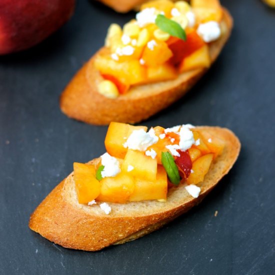 Peach Basil & Feta Toast