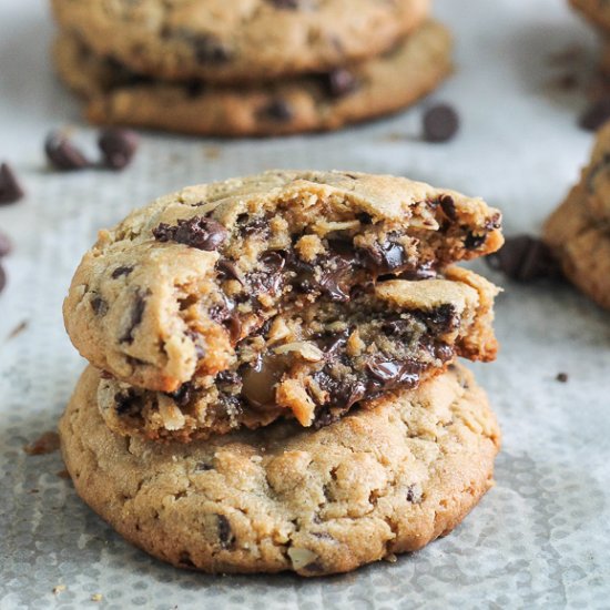 PB Chocolate Chip Caramel Cookies