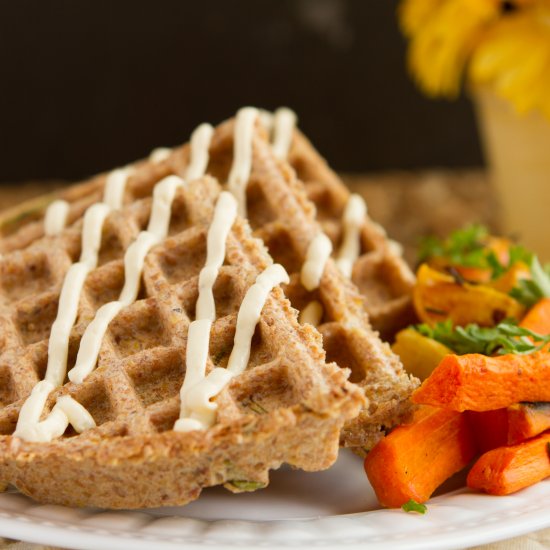 Flourless Crispy Flaxseed Waffles