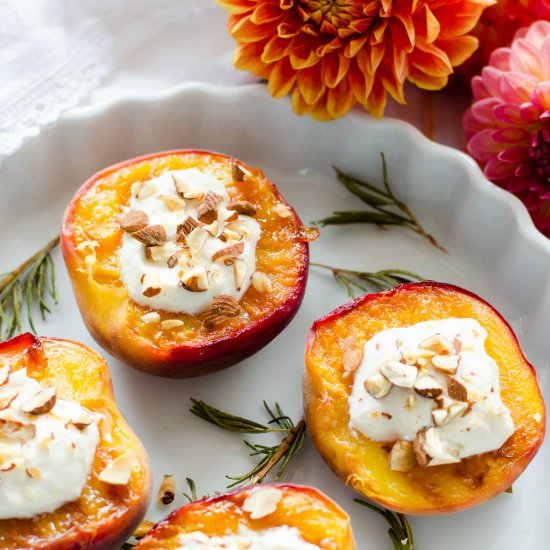 Grilled Rosemary-Honey Peaches