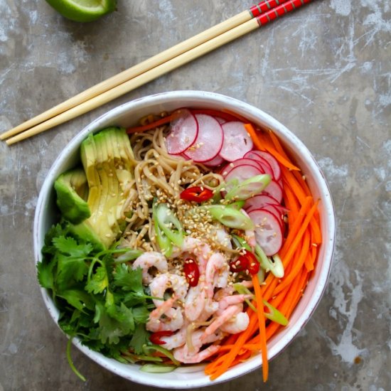 Asian Noodle Salad with Shrimps