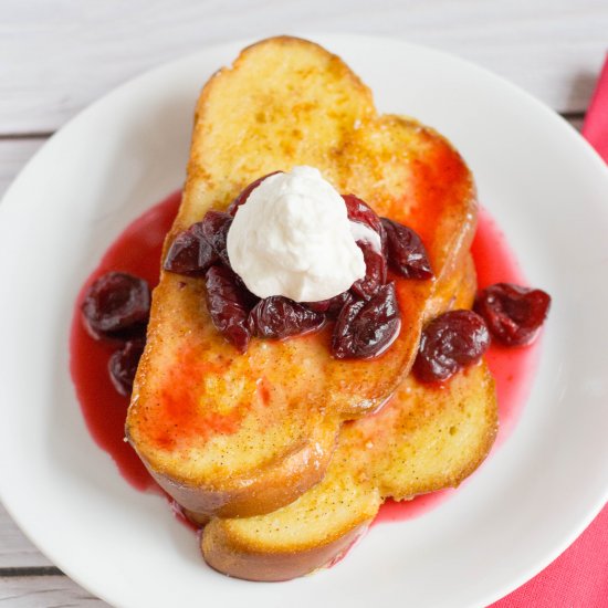 French Toast with Brandied Cherries