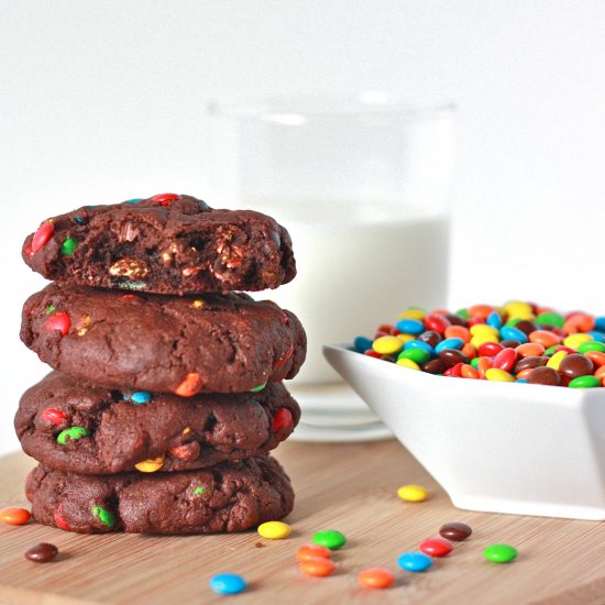 Soft Chocolate M&M Cookies