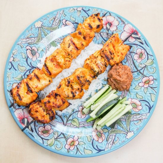 Chicken Satay with Peanut Sauce