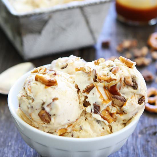 Caramel Toffee Pretzel Ice Cream