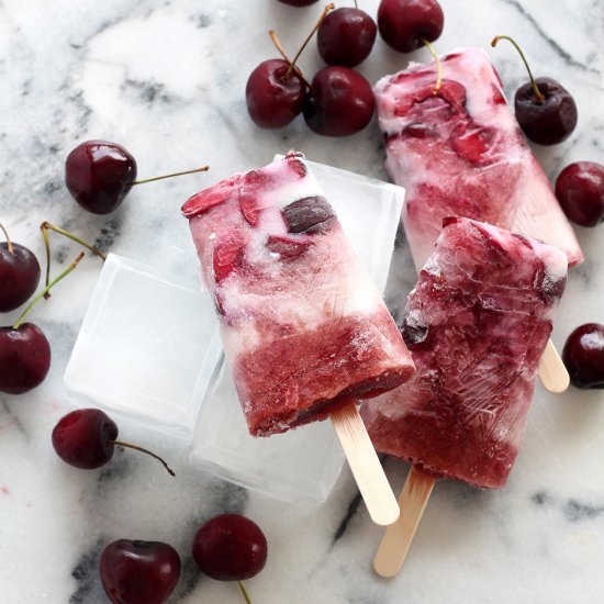 Healthy Coconut Cherry Popsicles