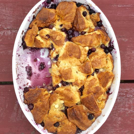 Blueberry Croissant Bread Pudding