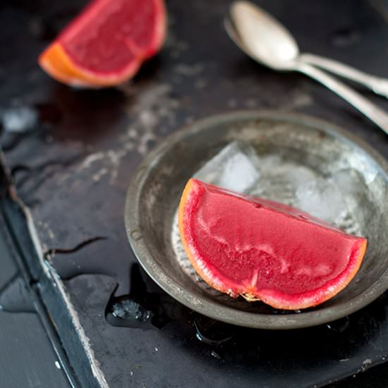 Sorbet in Grapefruit Cups