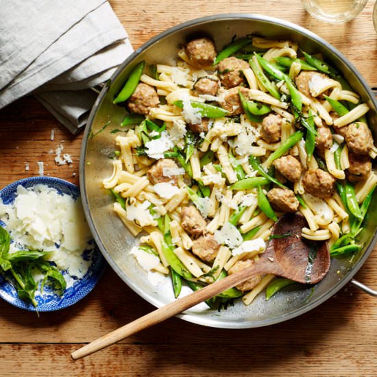 Pasta with Duck Meatballs