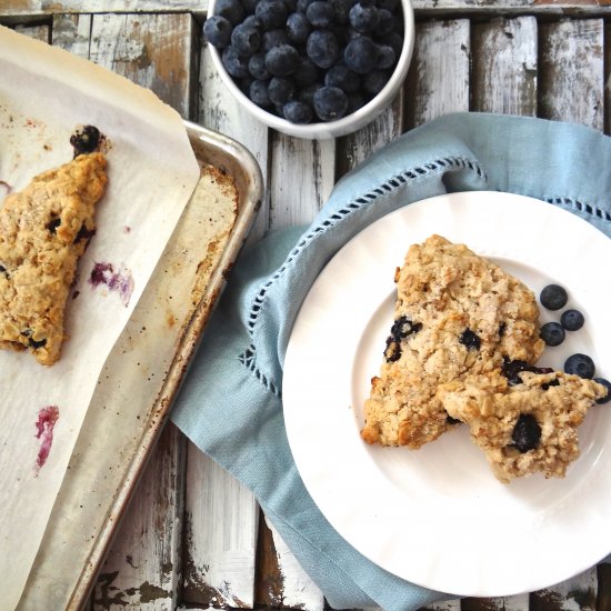 Vegan Blueberry Oatmeal Scones