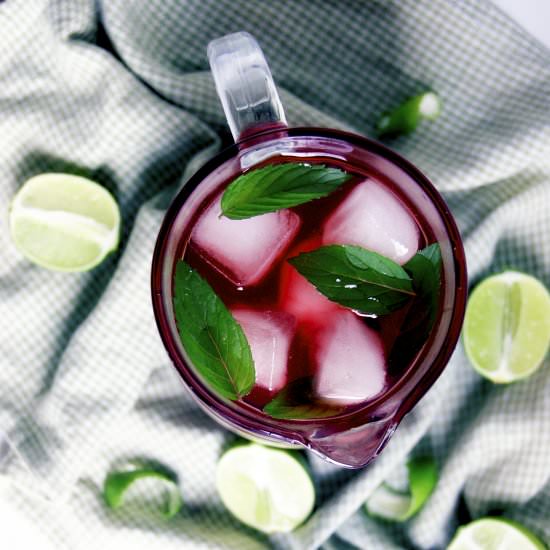 Hibiscus and Lime Iced Tea