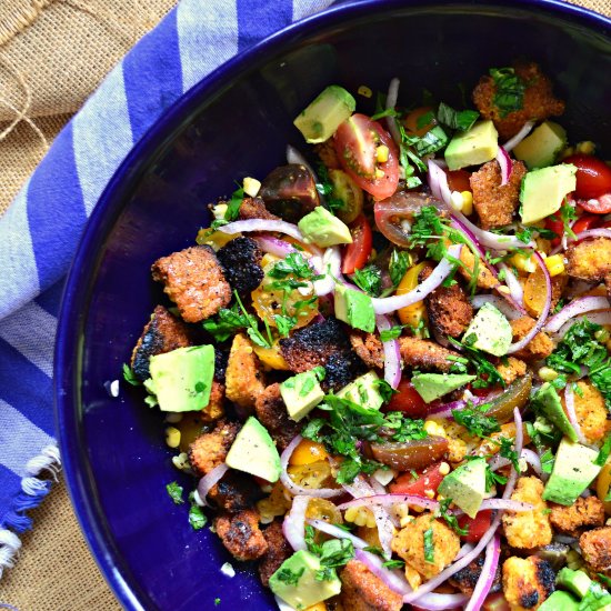 Grilled Cornbread Panzanella