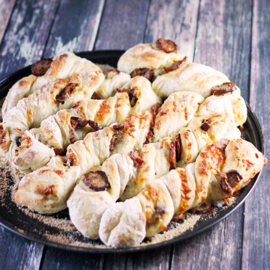 Sausage and Cheese Twisty Bread