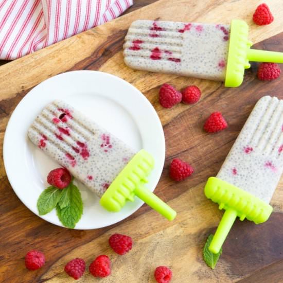 Raspberry Chia Smoothie Pops